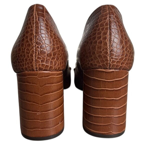 The Limited Womens Whiskey Brown "Benton" Loafer Snake Print Square Toe 10M - Picture 6 of 12